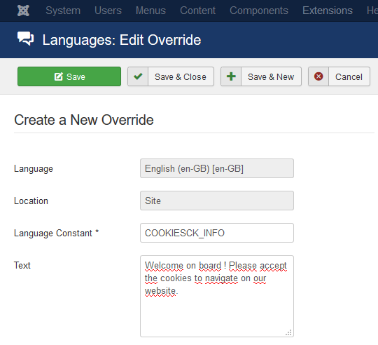 language override example