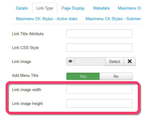 menu item edition image dimensions